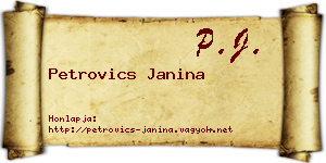 Petrovics Janina névjegykártya